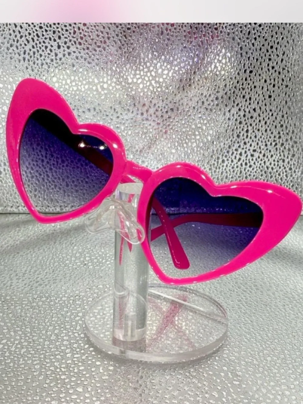 *** Hot Posh Pink  ^^^ Heart-Shaped Sunglasses ***
